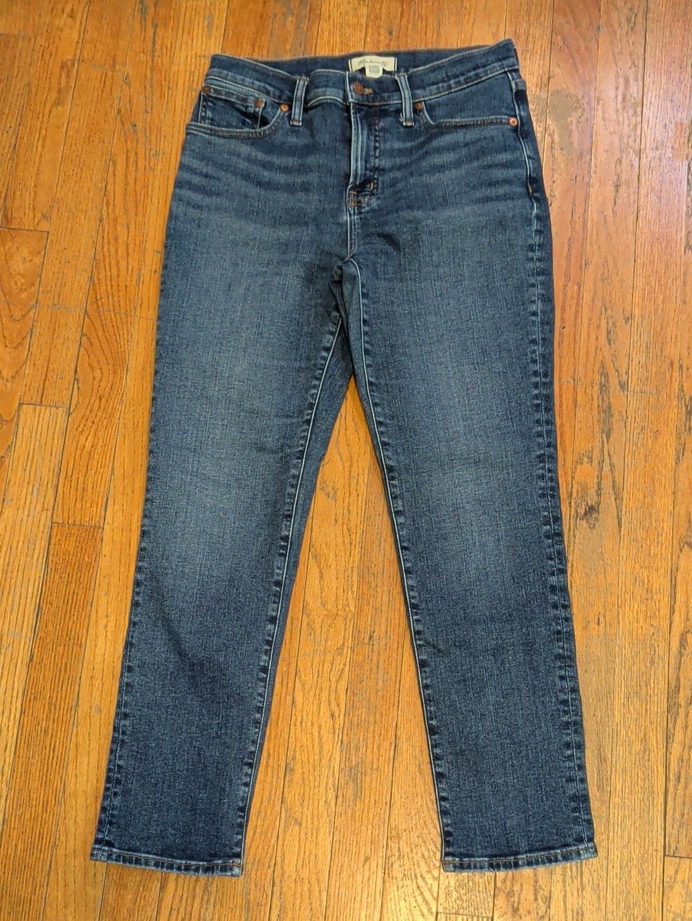 Madewell Mid Rise Perfect Vintage Jeans in Dark Blue Wash